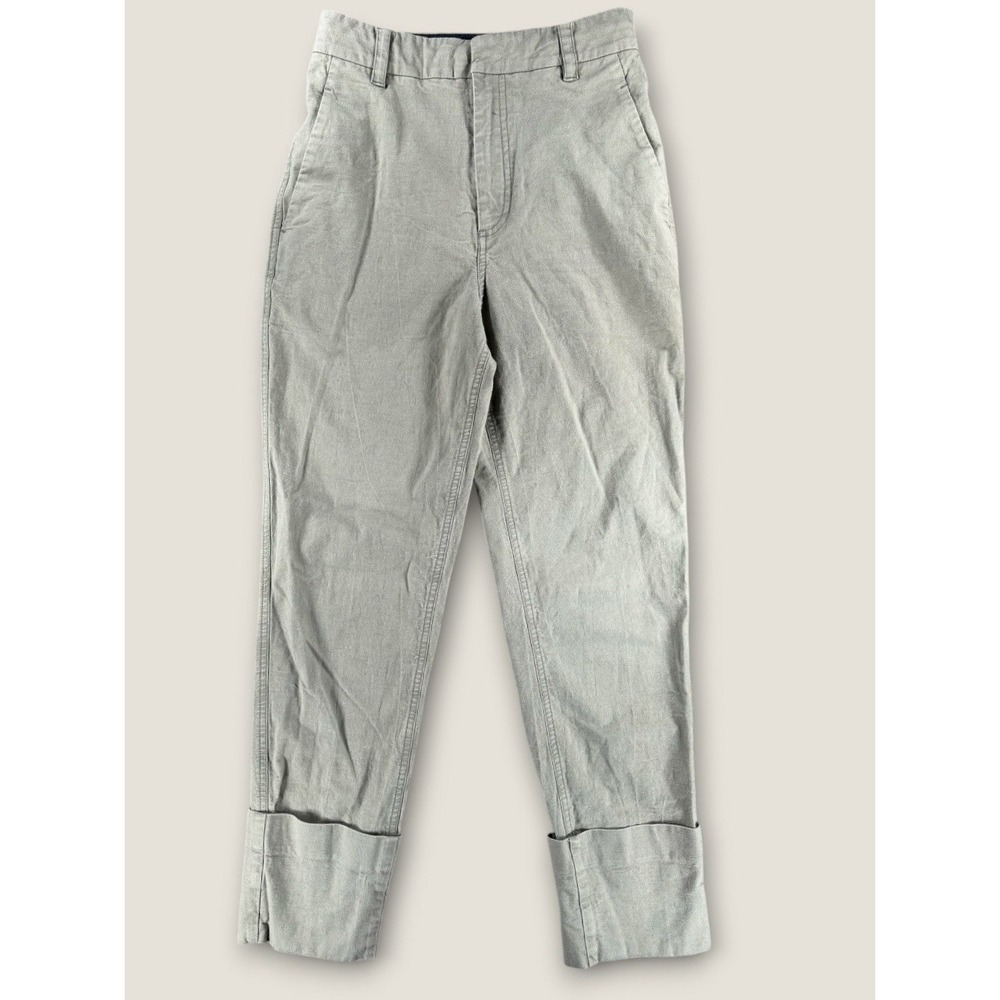 The Script Claudia Linen Blend Pants Size 2 Sage Green Italian‎ Fabric Cropped